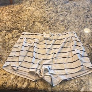 Girls white and blue pajama shorts